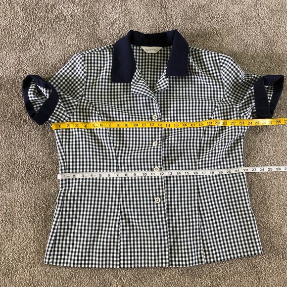 Elizabeth Williams Vintage Blouse Top Button Up Size XL Checkered Workwear - Picture 8 of 14